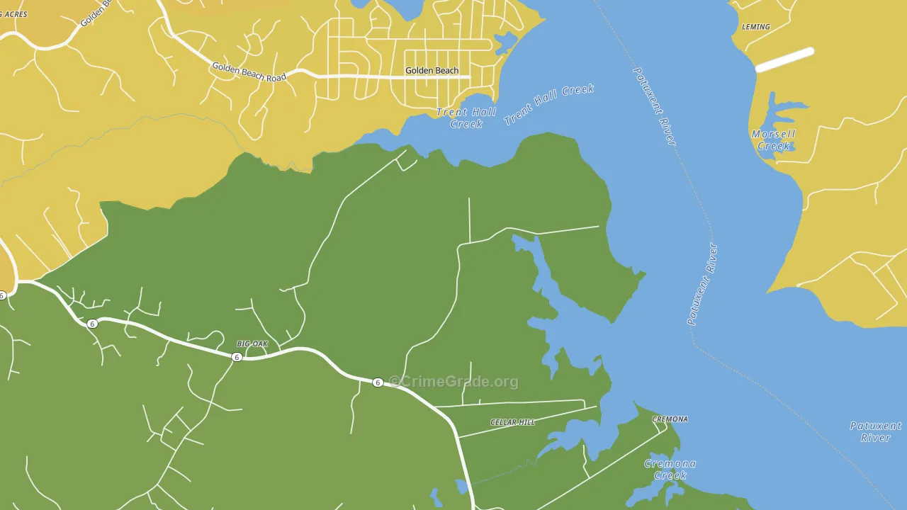 Golden Beach, MD Map of Assault Rates