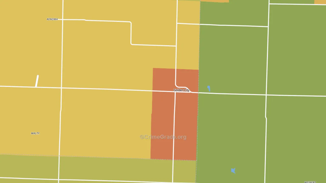 Golden City, MO Map of Assault Rates