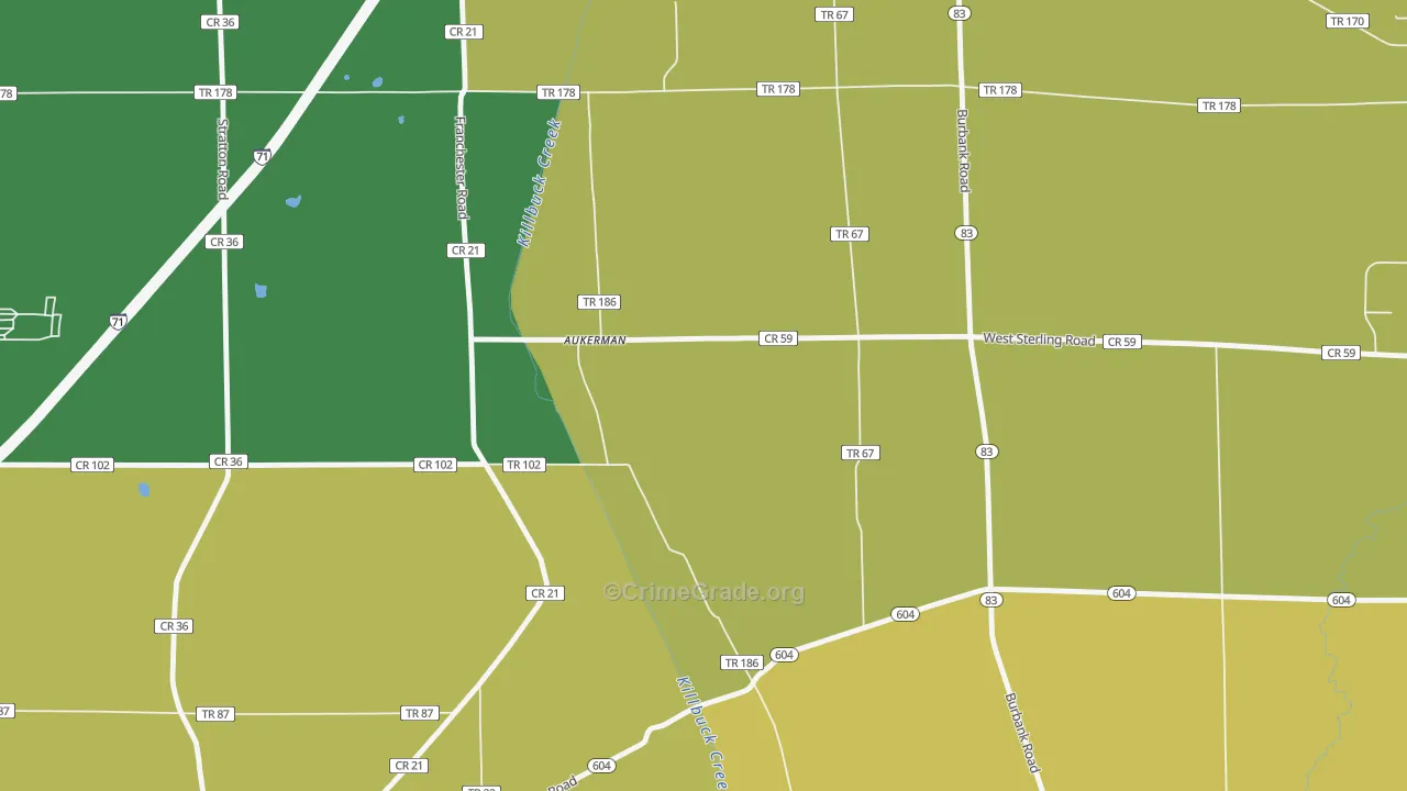 Golden Corners, OH Map of Assault Rates