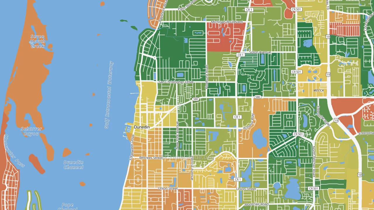 Golden Crest, Dunedin, FL Map of Assault Rates