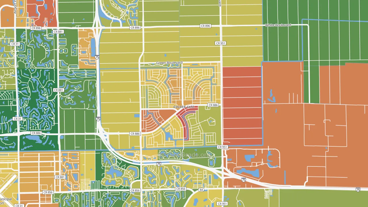 Golden Gate, FL Map of Assault Rates