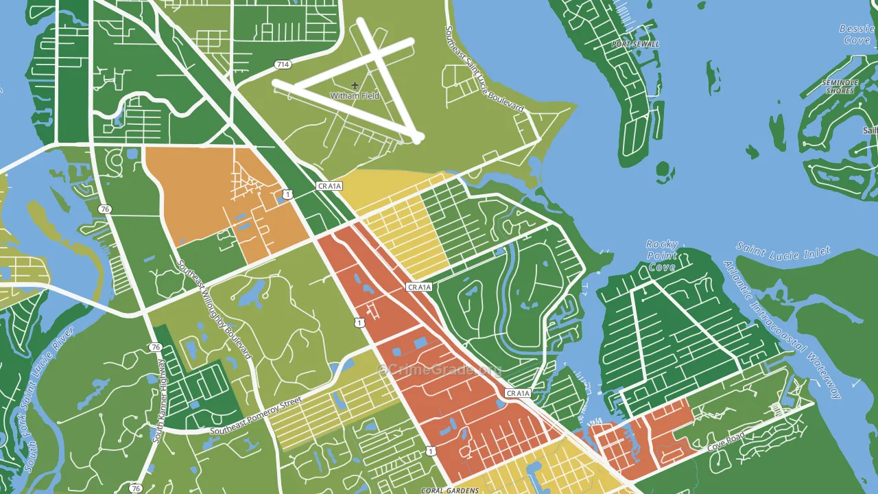 Golden Gate, Stuart, FL Map of Assault Rates