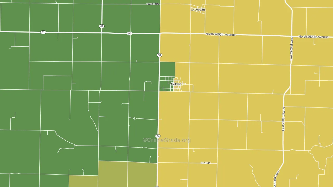 Golden, IL Map of Assault Rates