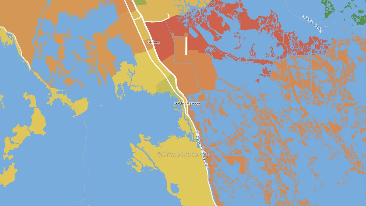 Golden Meadow, LA Map of Assault Rates