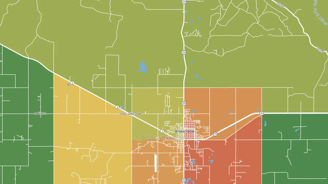 Golden, OK Map of Assault Rates