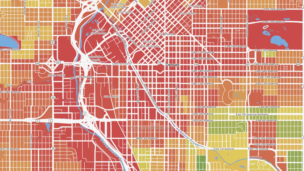 Golden Triangle, Denver, CO Map of Assault Rates