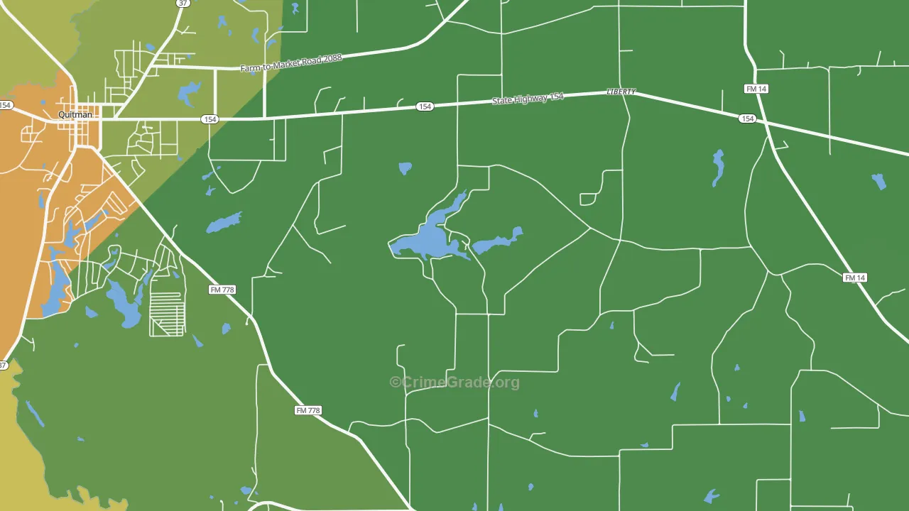 Golden, TX Map of Assault Rates