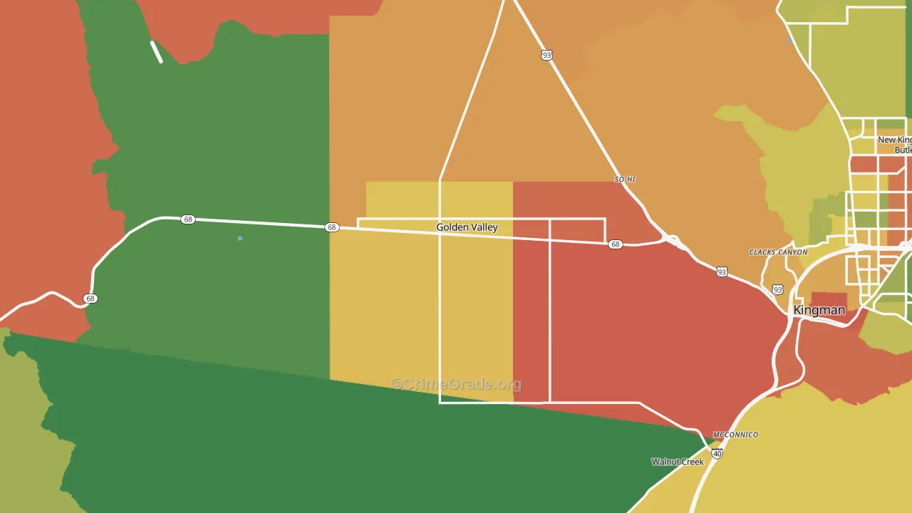 Golden Valley, AZ Map of Assault Rates