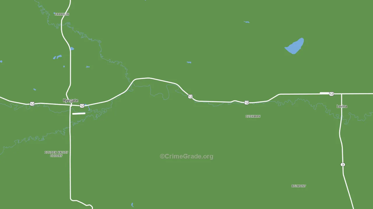 Golden Valley County, MT Map of Assault Rates