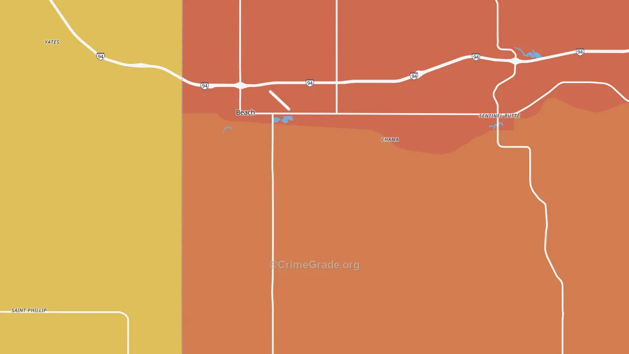 Golden Valley County, ND Map of Assault Rates