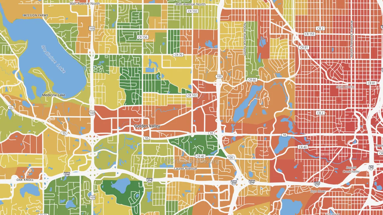 Golden Valley, MN Map of Assault Rates