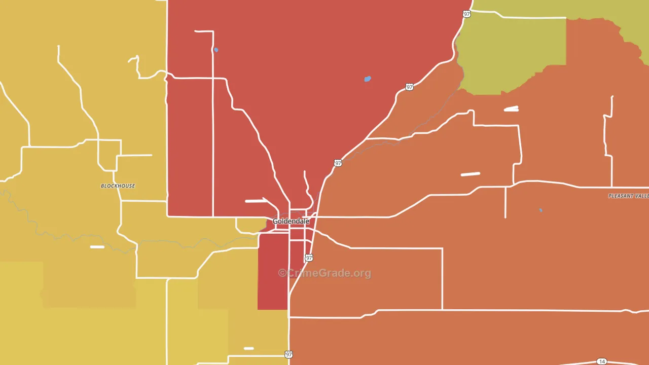 Goldendale, WA Map of Assault Rates