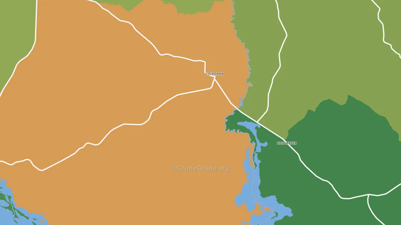 Goldonna, LA Map of Assault Rates