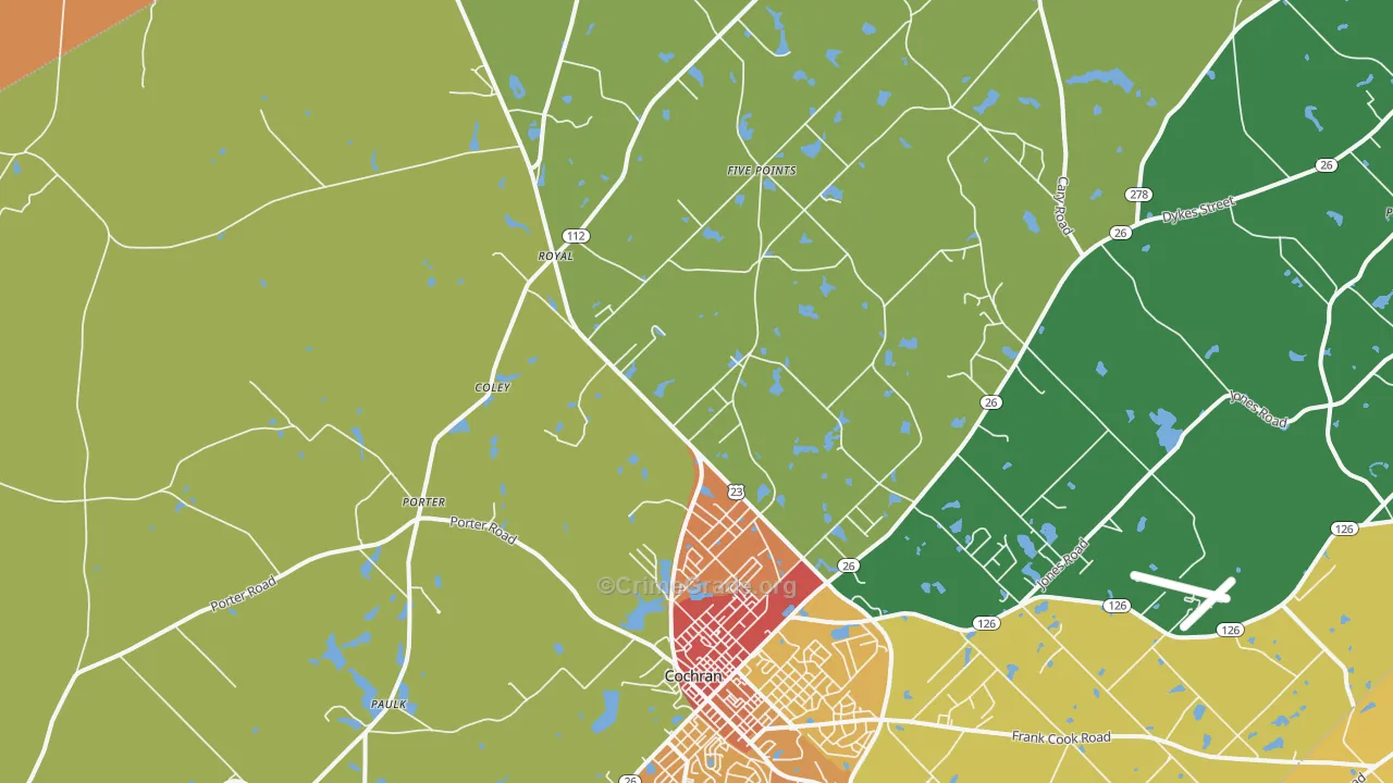 Goldsboro, GA Map of Assault Rates