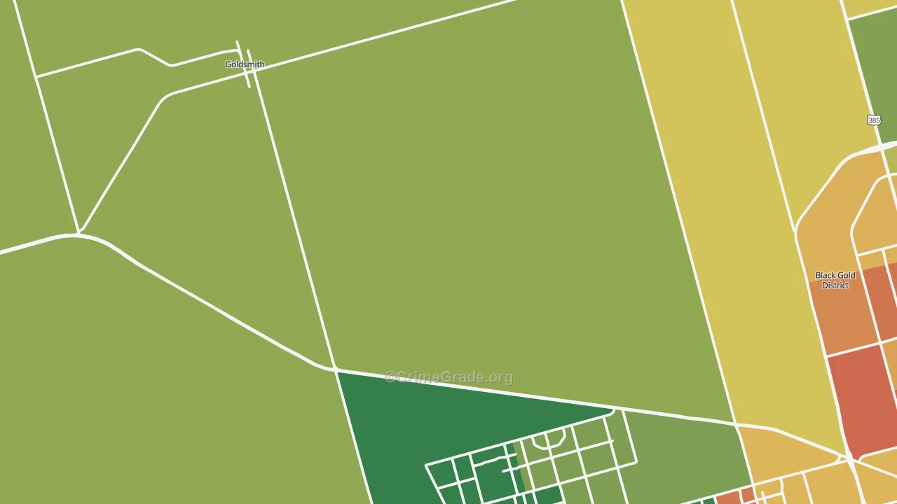 Goldsmith, TX Map of Assault Rates