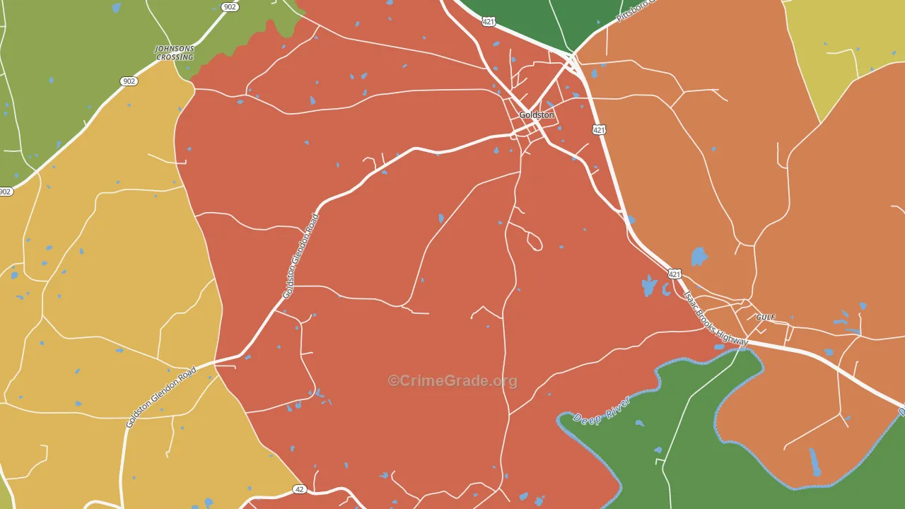 Goldston, NC Map of Assault Rates