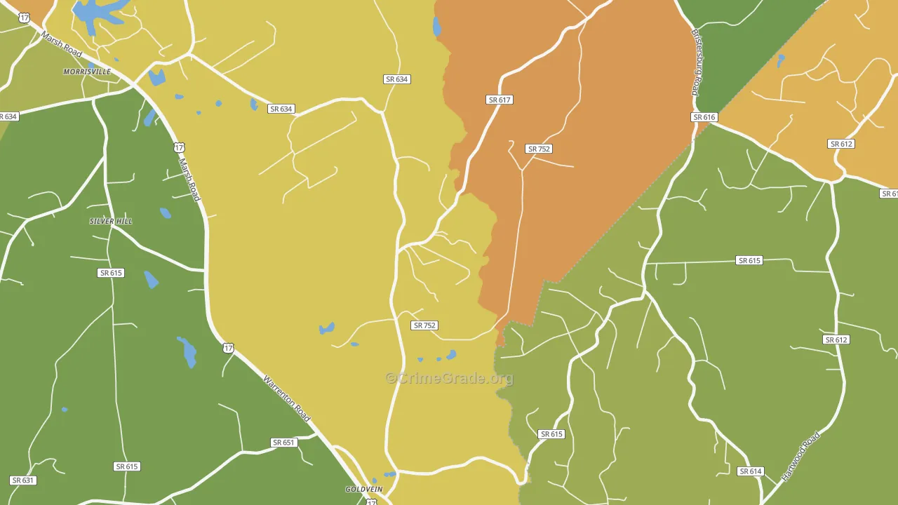 Goldvein, VA Map of Assault Rates