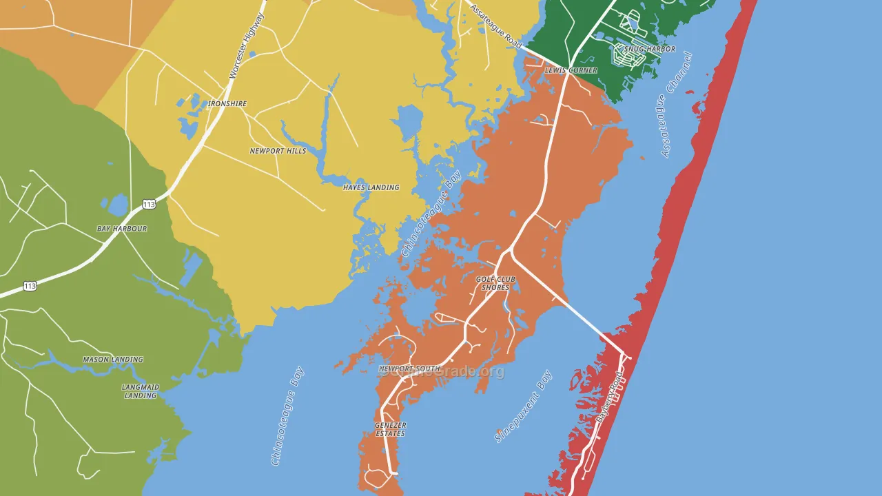 Golf Club Shores, MD Map of Assault Rates