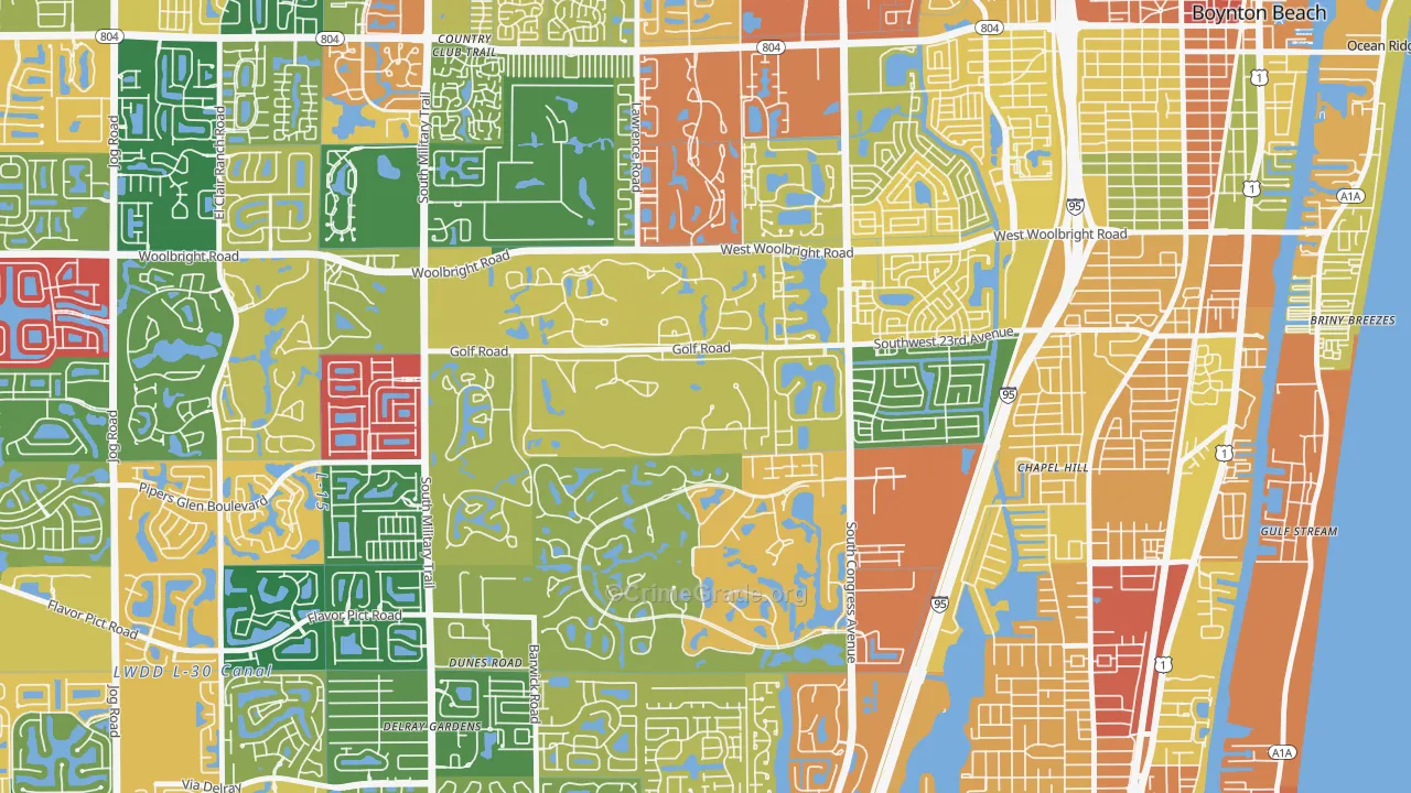 Golf, FL Map of Assault Rates