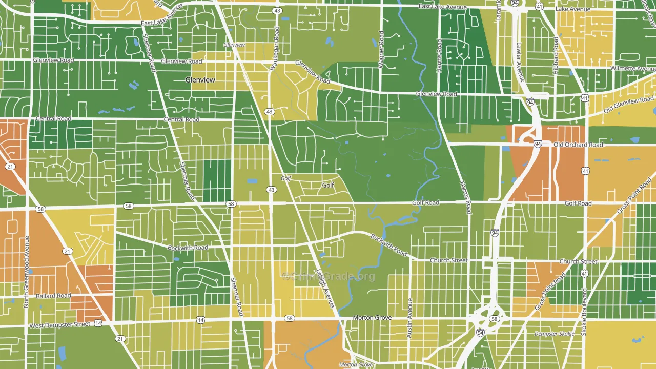 Golf, IL Map of Assault Rates