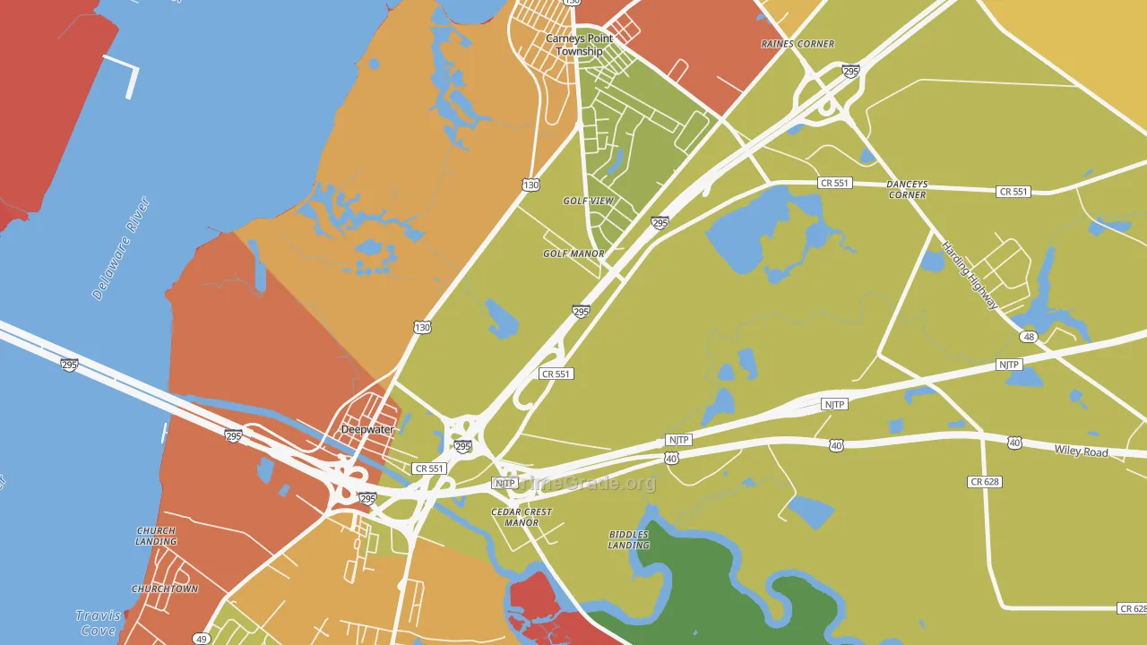 Golf Manor, NJ Map of Assault Rates