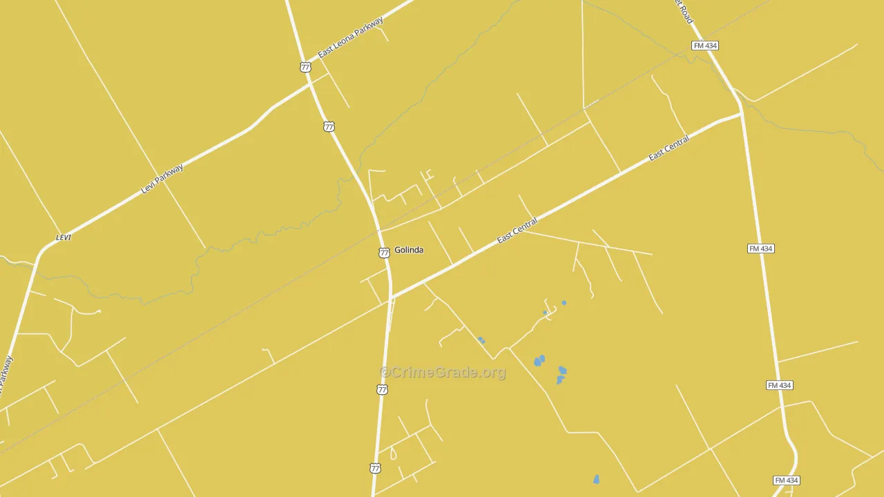 Golinda, TX Map of Assault Rates