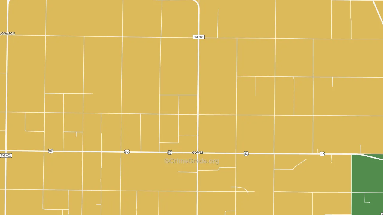 Gomez, TX Map of Assault Rates