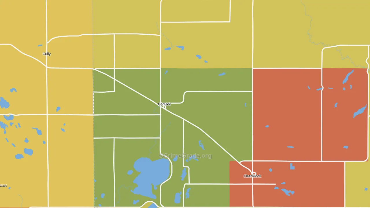 Gonvick, MN Map of Assault Rates