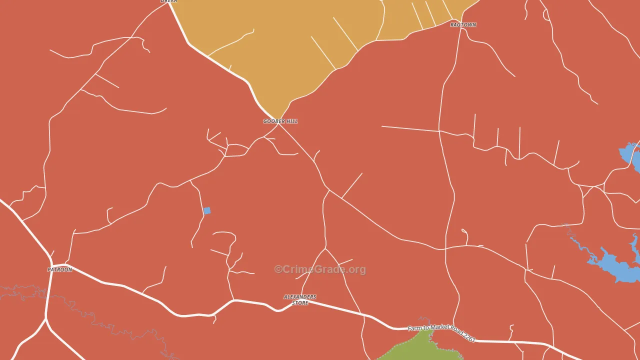 Goober Hill, TX Map of Assault Rates