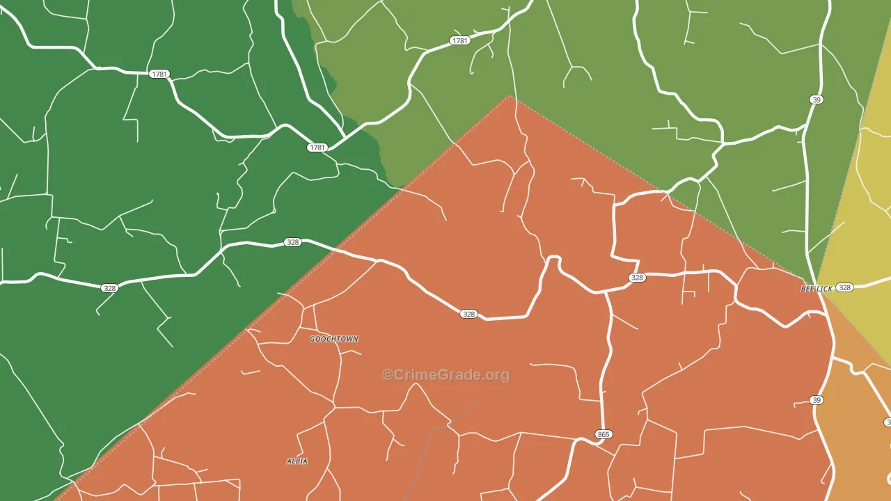 Goochtown, KY Map of Assault Rates