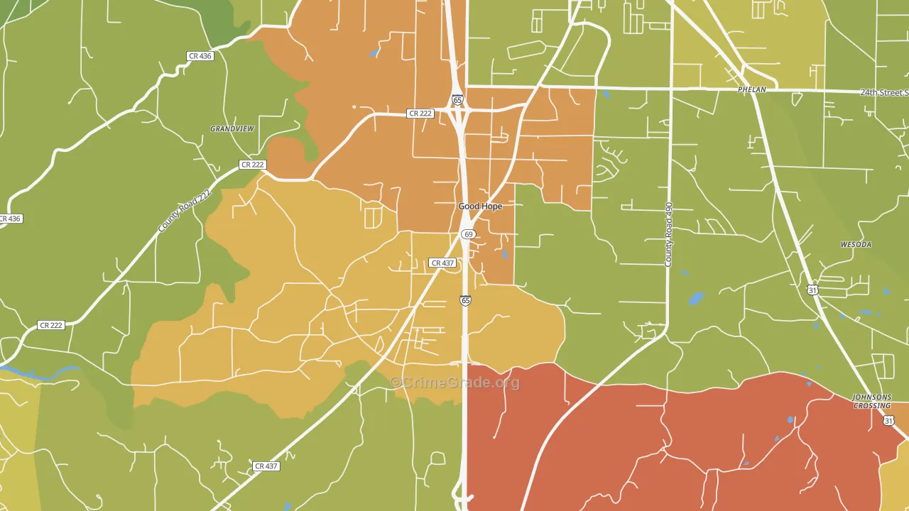 Good Hope, AL Map of Assault Rates
