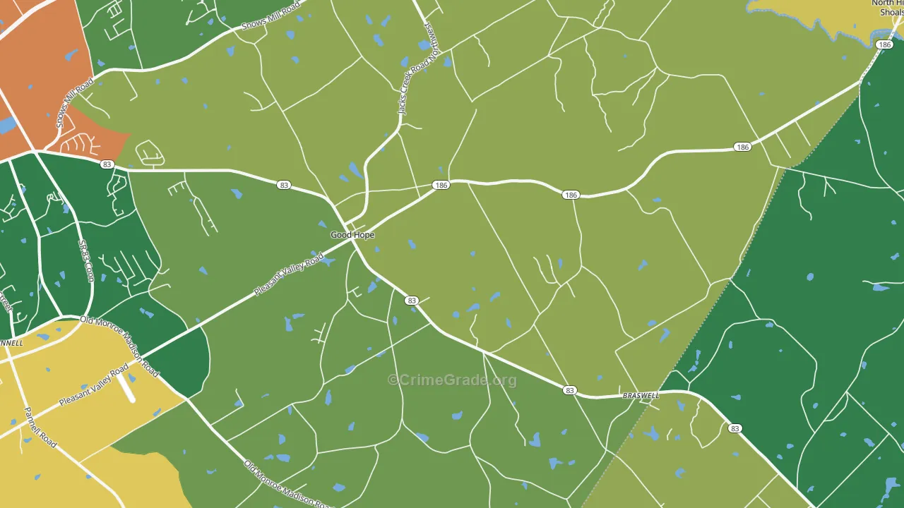 Good Hope, GA Map of Assault Rates