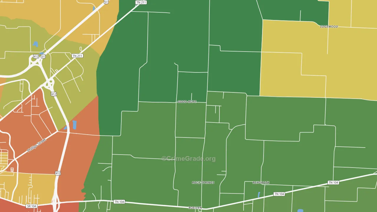 Good Hope, TN Map of Assault Rates