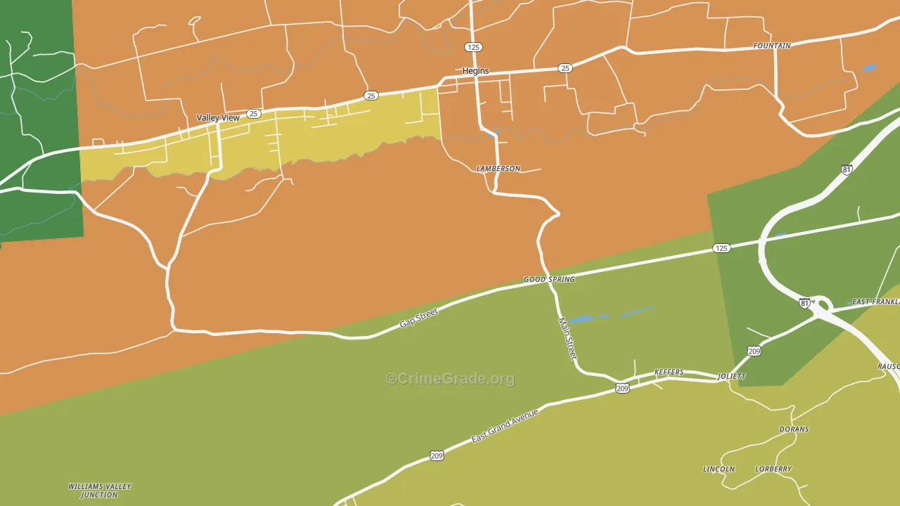 Good Spring, PA Map of Assault Rates