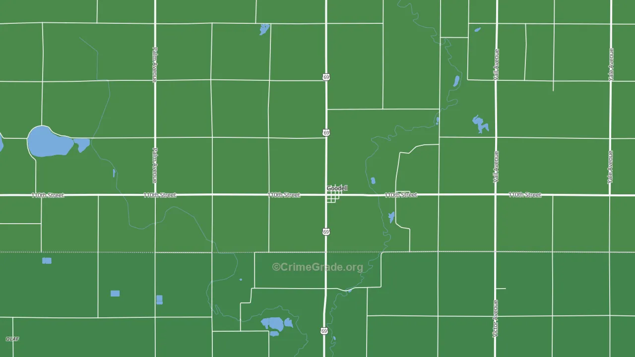Goodell, IA Map of Assault Rates