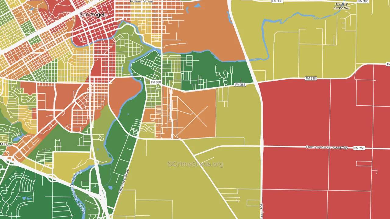 Goodfellow Afb, TX Map of Assault Rates