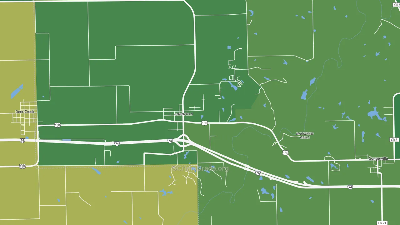 Goodfield, IL Map of Assault Rates