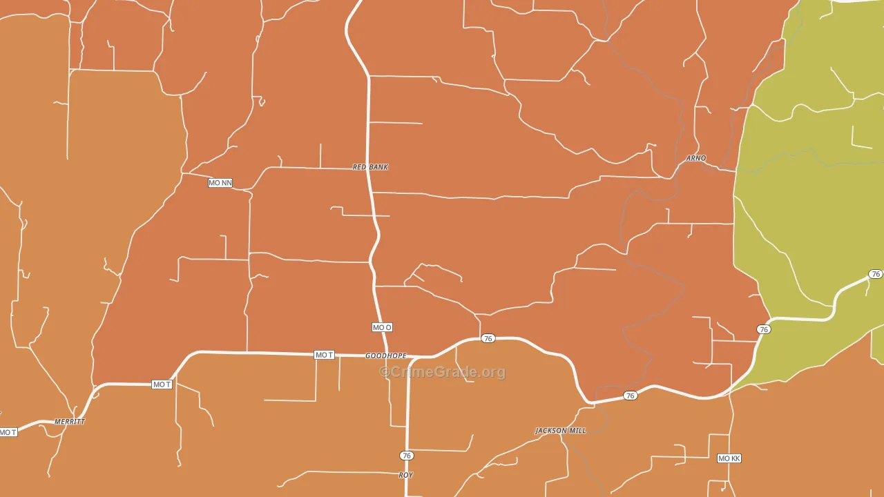 Goodhope, MO Map of Assault Rates