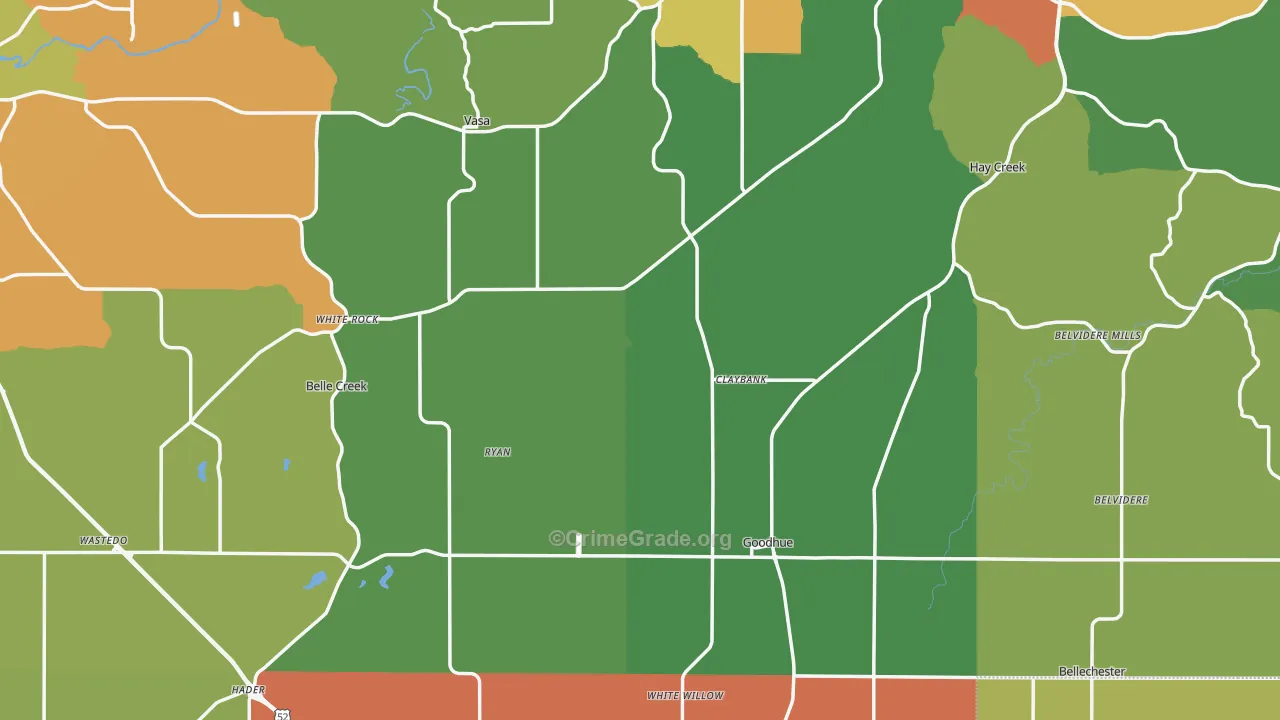 Goodhue County, MN Map of Assault Rates