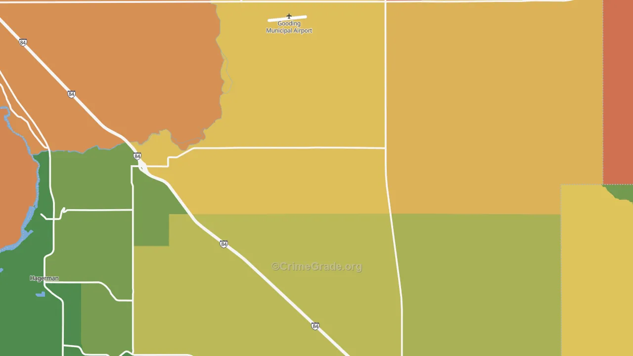 Gooding County, ID Map of Assault Rates