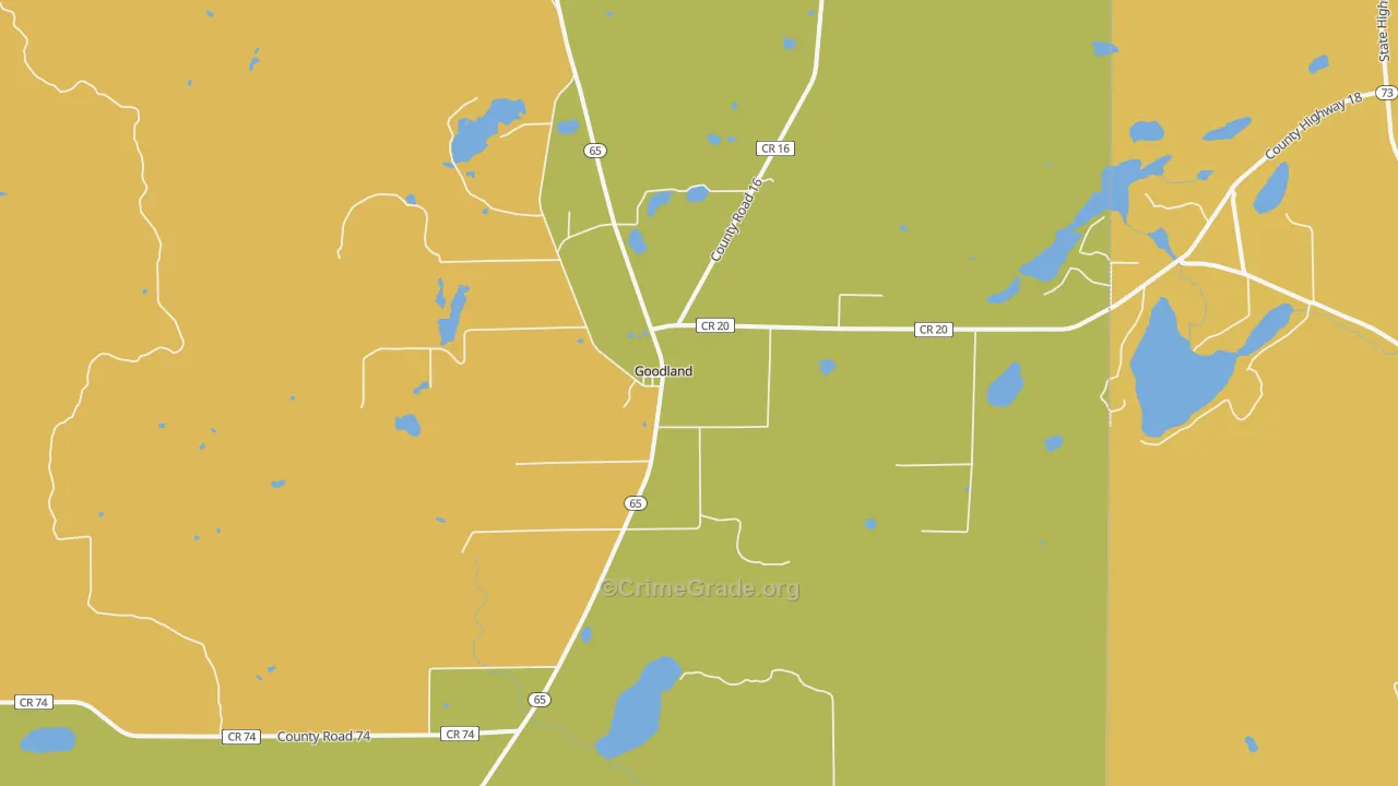 Goodland, MN Map of Assault Rates