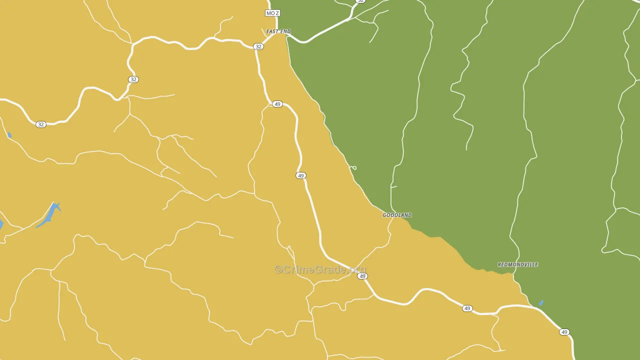 Goodland, MO Map of Assault Rates