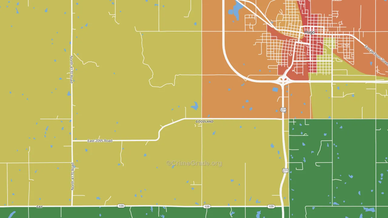 Goodland, OK Map of Assault Rates
