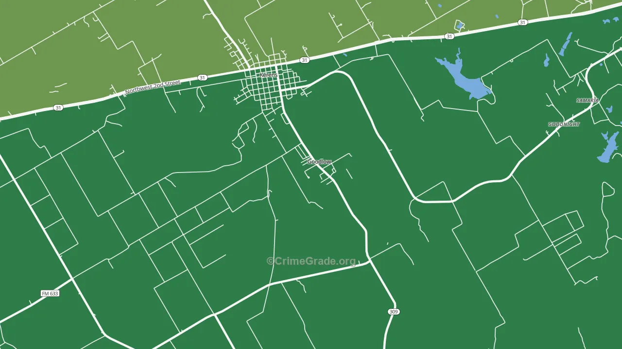 Goodlow, TX Map of Assault Rates