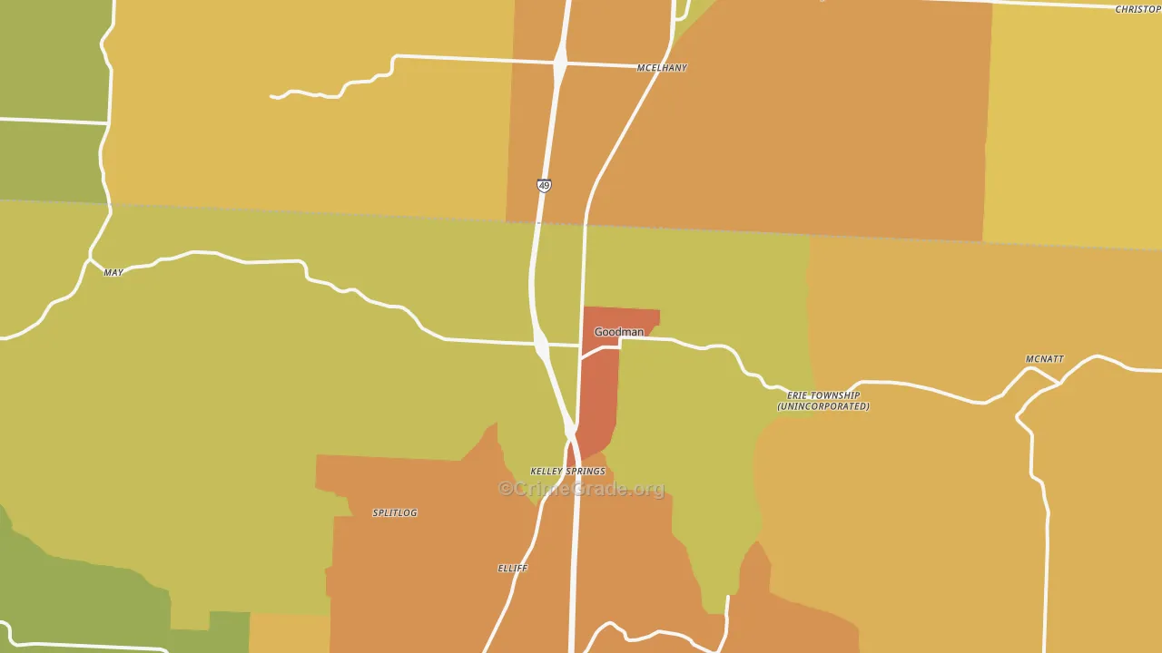 Goodman, MO Map of Assault Rates