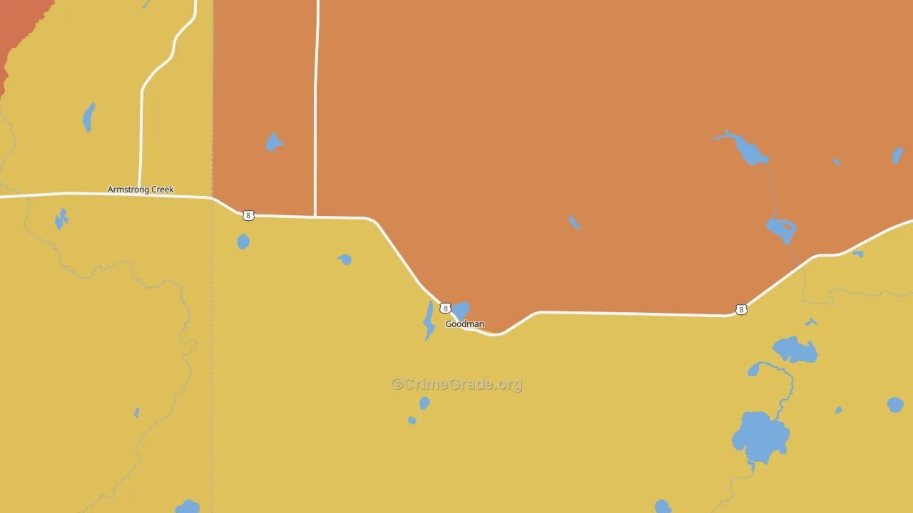 Goodman, WI Map of Assault Rates