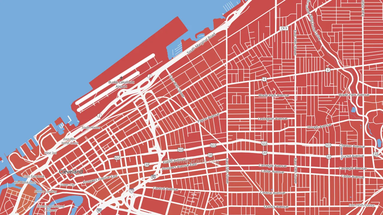 Goodrich-Kirtland Park, Cleveland, OH Map of Assault Rates