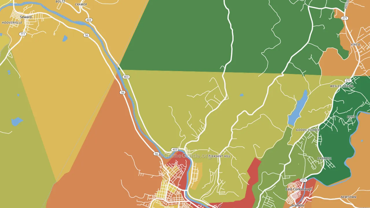 Goods Corner, PA Map of Assault Rates