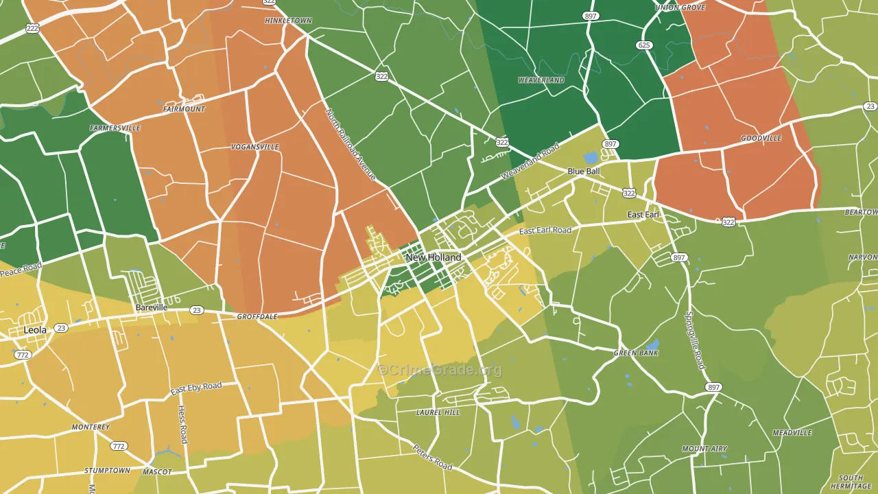 Goodville, PA Map of Assault Rates