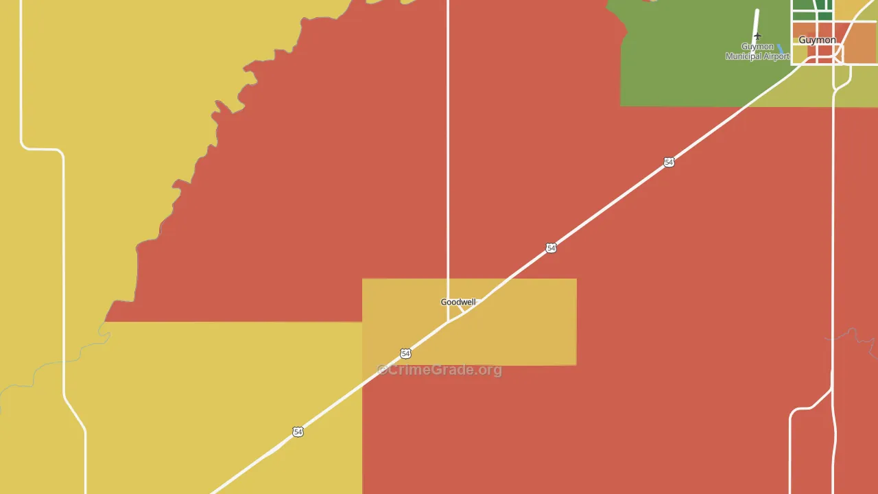 Goodwell, OK Map of Assault Rates